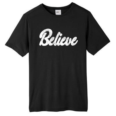 Believe Christmas Santa Holiday Vintage Retro Tall Fusion ChromaSoft Performance T-Shirt