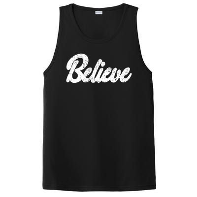 Believe Christmas Santa Holiday Vintage Retro PosiCharge Competitor Tank