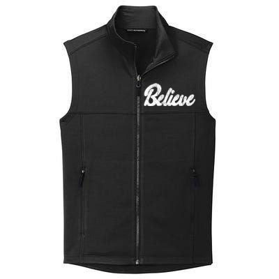 Believe Christmas Santa Holiday Vintage Retro Collective Smooth Fleece Vest