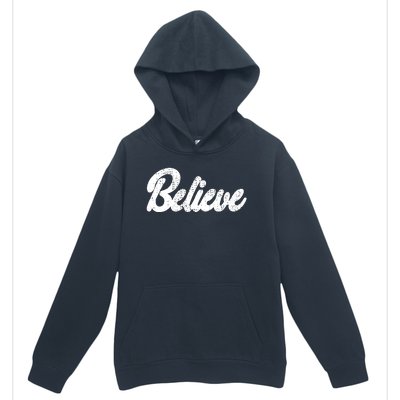 Believe Christmas Santa Holiday Vintage Retro Urban Pullover Hoodie