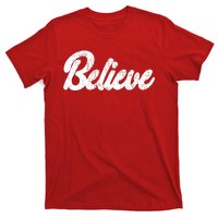 Believe Christmas Santa Holiday Vintage Retro T-Shirt