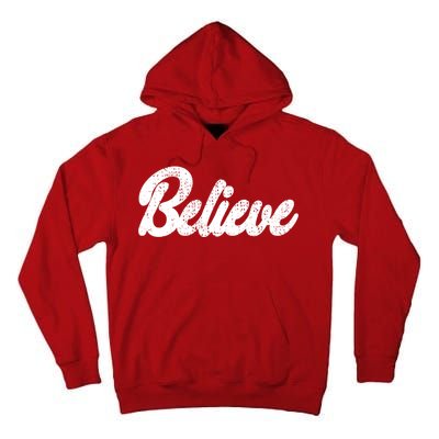 Believe Christmas Santa Holiday Vintage Retro Tall Hoodie