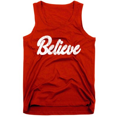 Believe Christmas Santa Holiday Vintage Retro Tank Top