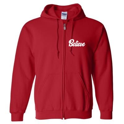 Believe Christmas Santa Holiday Vintage Retro Full Zip Hoodie