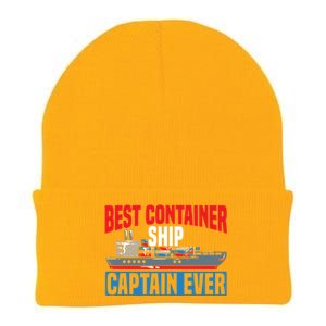 Best Container Ship Captain Ever Maritime Cargo Ship Gift Knit Cap Winter Beanie