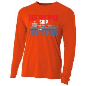 Best Container Ship Captain Ever Maritime Cargo Ship Gift Cooling Performance Long Sleeve Crew