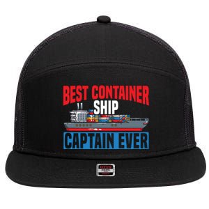 Best Container Ship Captain Ever Maritime Cargo Ship Gift 7 Panel Mesh Trucker Snapback Hat