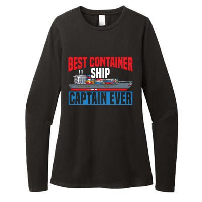 Best Container Ship Captain Ever Maritime Cargo Ship Gift Womens CVC Long Sleeve Shirt