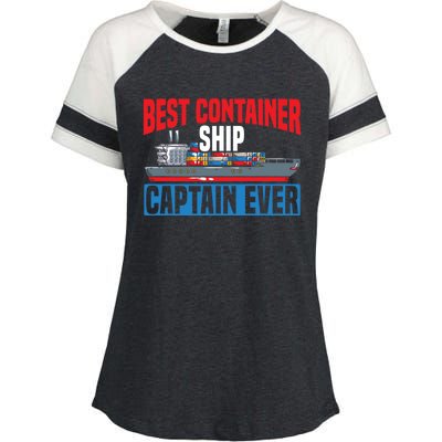 Best Container Ship Captain Ever Maritime Cargo Ship Gift Enza Ladies Jersey Colorblock Tee