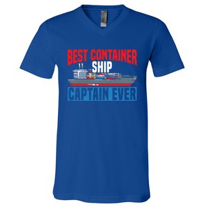 Best Container Ship Captain Ever Maritime Cargo Ship Gift V-Neck T-Shirt