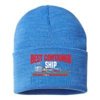 Best Container Ship Captain Ever Maritime Cargo Ship Gift Sustainable Knit Beanie