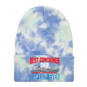 Best Container Ship Captain Ever Maritime Cargo Ship Gift Tie Dye 12in Knit Beanie