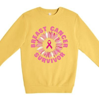 Breast Cancer Survivor Pink Ribbon Premium Crewneck Sweatshirt