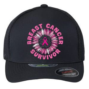 Breast Cancer Survivor Pink Ribbon Flexfit Unipanel Trucker Cap