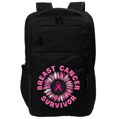 Breast Cancer Survivor Pink Ribbon Impact Tech Backpack