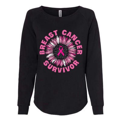 Breast Cancer Survivor Pink Ribbon Womens California Wash Sweatshirt