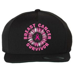 Breast Cancer Survivor Pink Ribbon Wool Snapback Cap