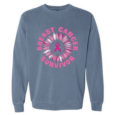 Breast Cancer Survivor Pink Ribbon Garment-Dyed Sweatshirt