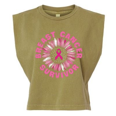 Breast Cancer Survivor Pink Ribbon Garment-Dyed Women's Muscle Tee