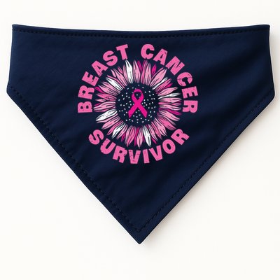 Breast Cancer Survivor Pink Ribbon USA-Made Doggie Bandana