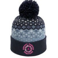 Breast Cancer Survivor Pink Ribbon The Baniff Cuffed Pom Beanie