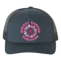 Breast Cancer Survivor Pink Ribbon Yupoong Adult 5-Panel Trucker Hat