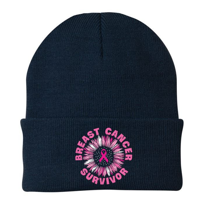 Breast Cancer Survivor Pink Ribbon Knit Cap Winter Beanie