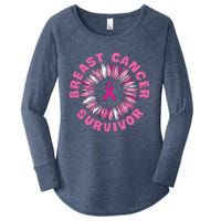 Breast Cancer Survivor Pink Ribbon Women's Perfect Tri Tunic Long Sleeve Shirt