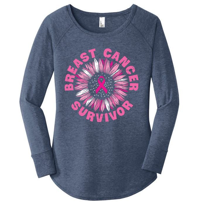 Breast Cancer Survivor Pink Ribbon Women's Perfect Tri Tunic Long Sleeve Shirt