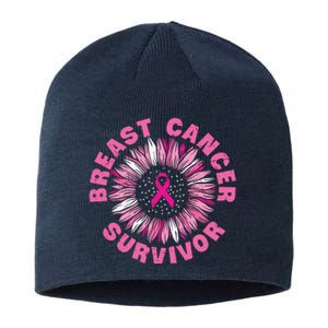 Breast Cancer Survivor Pink Ribbon Sustainable Beanie