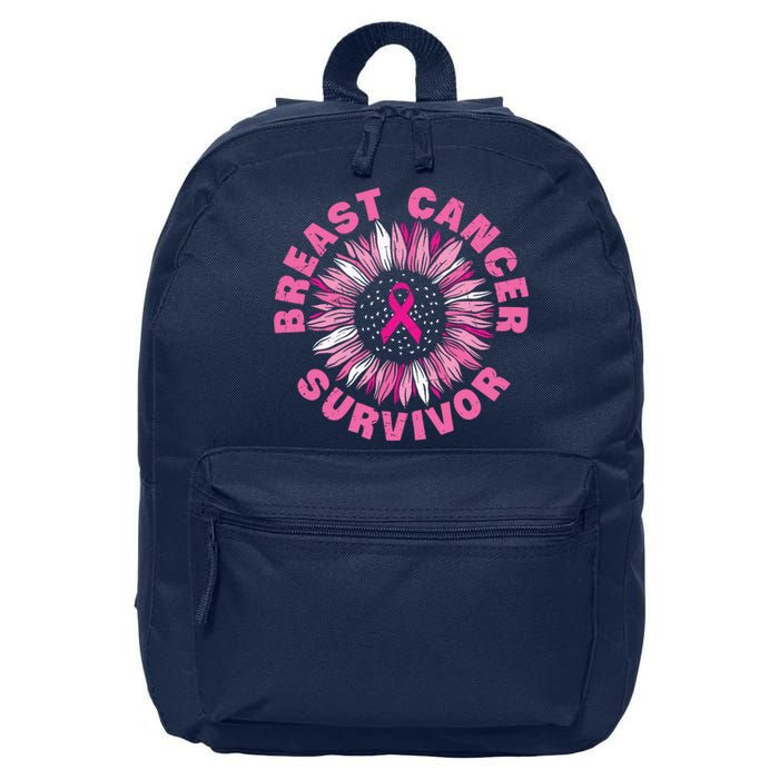 Breast Cancer Survivor Pink Ribbon 16 in Basic Backpack