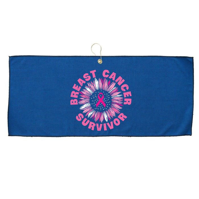 Breast Cancer Survivor Pink Ribbon Large Microfiber Waffle Golf Towel