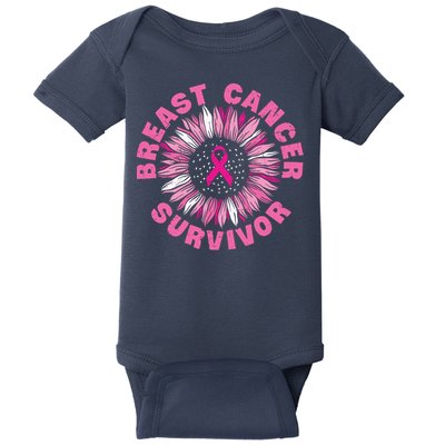 Breast Cancer Survivor Pink Ribbon Baby Bodysuit