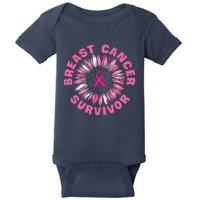 Breast Cancer Survivor Pink Ribbon Baby Bodysuit