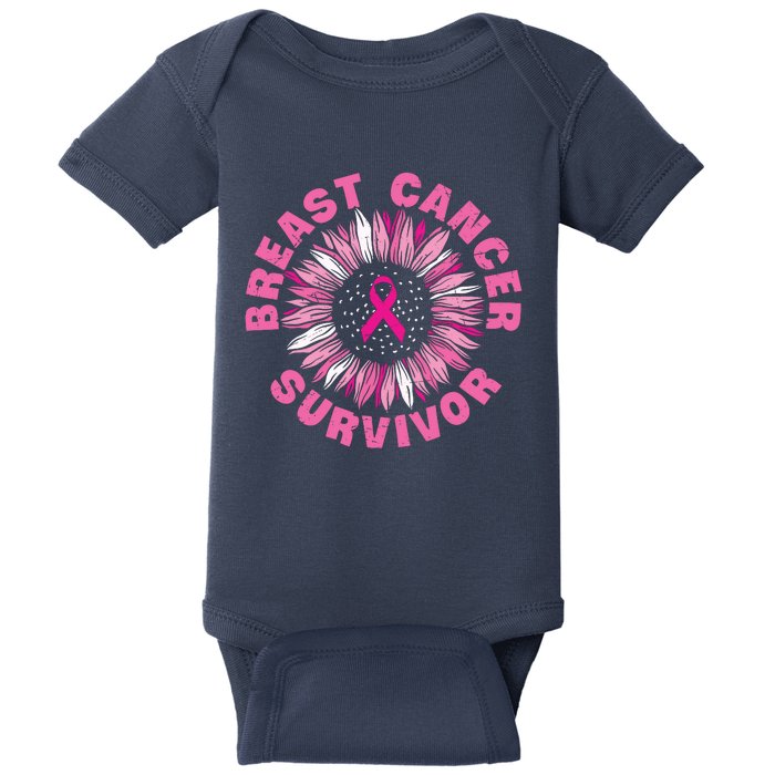 Breast Cancer Survivor Pink Ribbon Baby Bodysuit