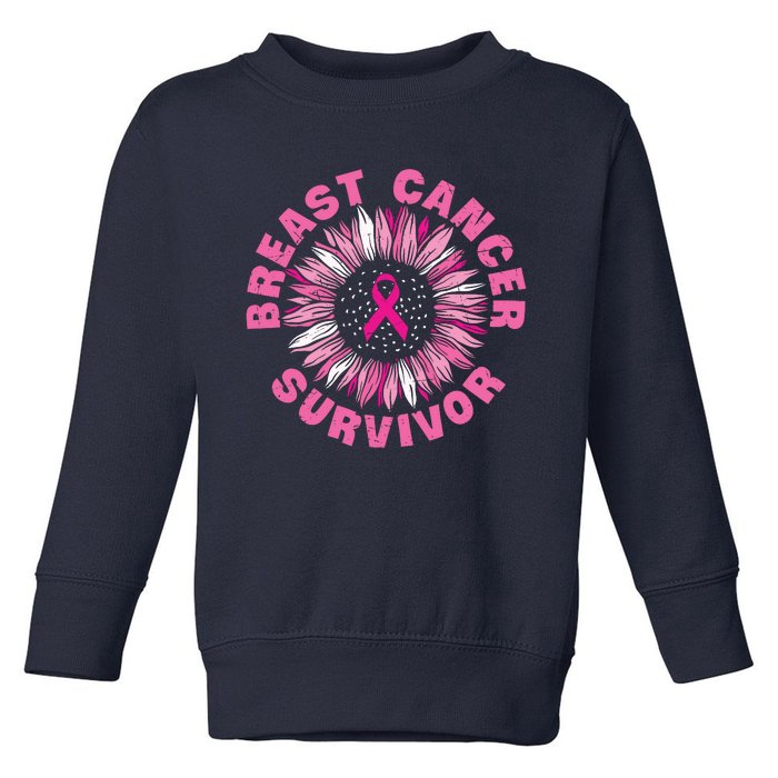 Breast Cancer Survivor Pink Ribbon Toddler Sweatshirt