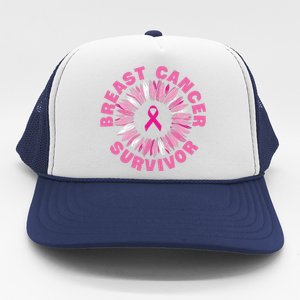 Breast Cancer Survivor Pink Ribbon Trucker Hat