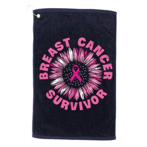 Breast Cancer Survivor Pink Ribbon Platinum Collection Golf Towel