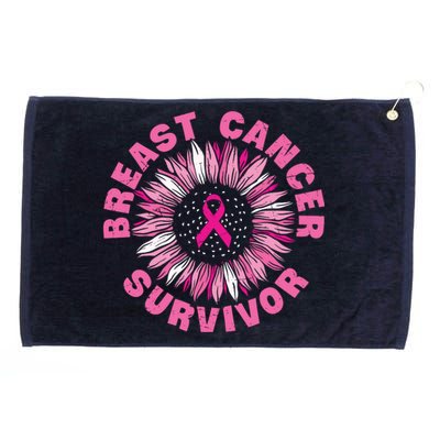 Breast Cancer Survivor Pink Ribbon Grommeted Golf Towel