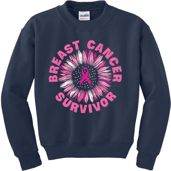 Breast Cancer Survivor Pink Ribbon Kids Sweatshirt