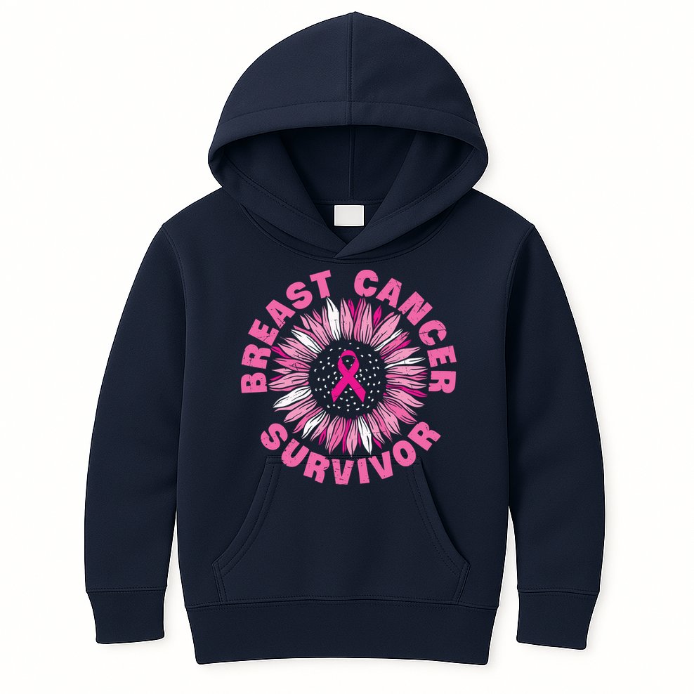 Breast Cancer Survivor Pink Ribbon Kids Hoodie