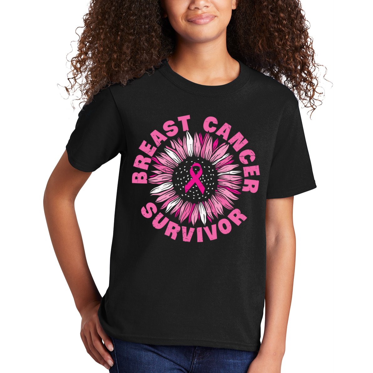 Breast Cancer Survivor Pink Ribbon Kids T-Shirt