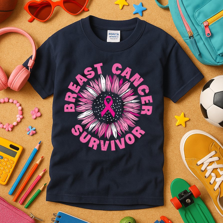 Breast Cancer Survivor Pink Ribbon Kids T-Shirt