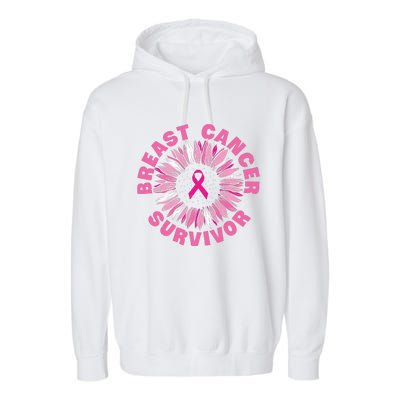 Breast Cancer Survivor Pink Ribbon Garment-Dyed Fleece Hoodie