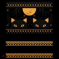 Black Cat Society Halloween Ugly Sweater Flatbill Hat