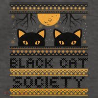 Black Cat Society Halloween Ugly Sweater Vector Backpack
