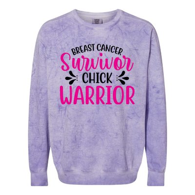 Breast Cancer Survivor Chick Warrior Colorblast Crewneck Sweatshirt