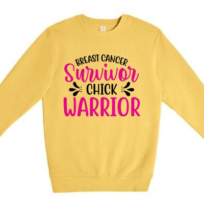 Breast Cancer Survivor Chick Warrior Premium Crewneck Sweatshirt