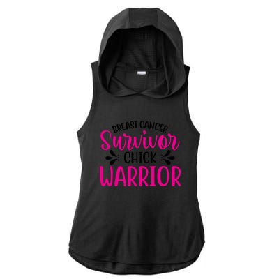 Breast Cancer Survivor Chick Warrior Ladies PosiCharge Tri-Blend Wicking Draft Hoodie Tank