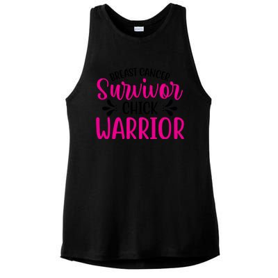 Breast Cancer Survivor Chick Warrior Ladies PosiCharge Tri-Blend Wicking Tank